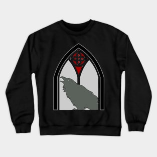 Gothic pointed arch - black raven in window Crewneck Sweatshirt